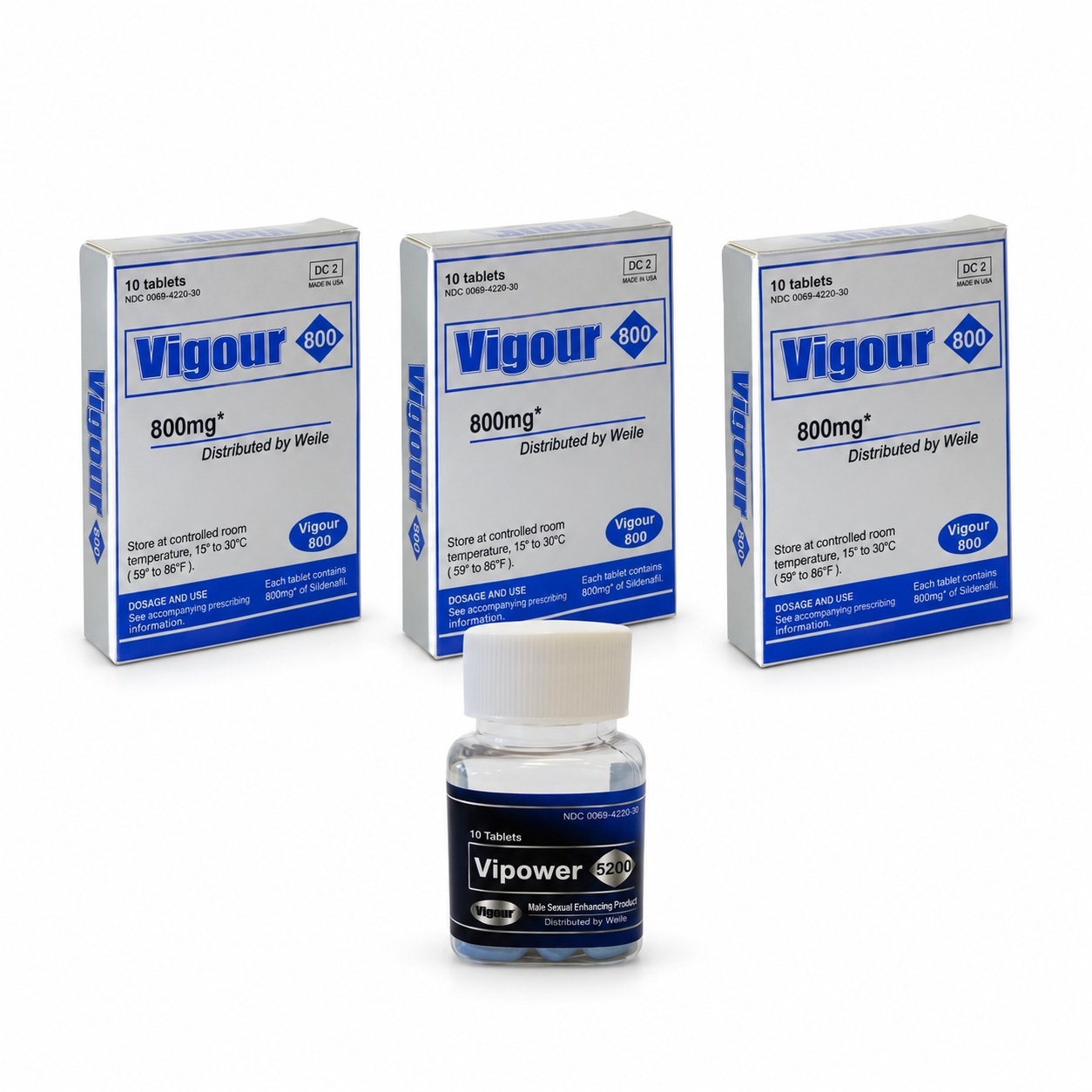 Pack VIGOUR Extra Forte 3 x 10 + VIPOWER 1 x 10 (40 comprimidos)