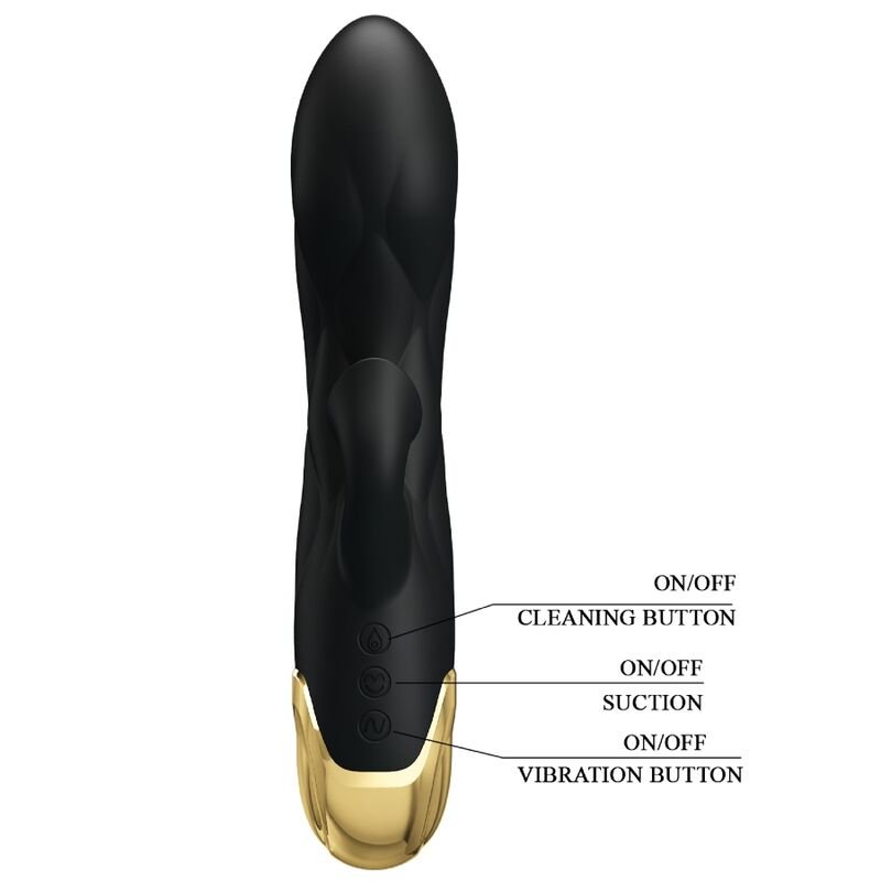 PRETTY LOVE - VIBRADOR DE LUXO Banhado A OURO RECARREGVEL PRETO - Image 3