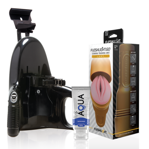 FLESHLIGHT - UNIDADE DE TREINAMENTO STAMINA GO SENHORA + LANÇAMENTO UNIVERSAL + LUBRIFICANTE AQUA QUALITY 50 ML