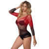 SUBBLIME - 952259 VESTIDO DE REDE ELSTICA DE MANGA LONGA COM DEGRADÊ VERMELHO E PRETO TAMANHO ÚNICO - Image 2