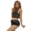 SUBBLIME - 953935 CAMISOLA DE SEDA CASUAL + CALÇA DE RENDA PRETA S/M - Image 3