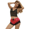 SUBBLIME - 953959 CAMISOLA DE SEDA CASUAL + CALÇA DE RENDA PRETA/VERMELHA S/M - Image 3