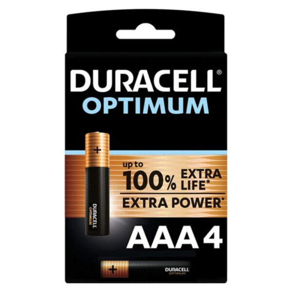 DURACELL - BATERIA ALCALINA OPTIMUM 200 AAA LR03 4 UNIDADE