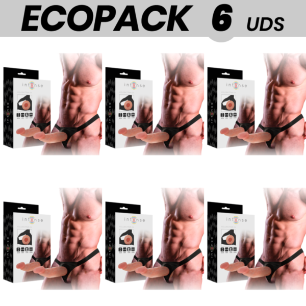 ECOPACK 6 UNIDADES - INTENSE ARNÊS OCO COM DILDO 18 X 3,5 CM