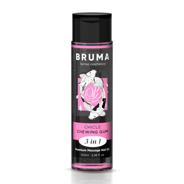 BRUMA - ÓLEO DE MASSAGEM PREMIUM EFEITO CALOR SABOR GOMA 3 EM 1 - 100 ML