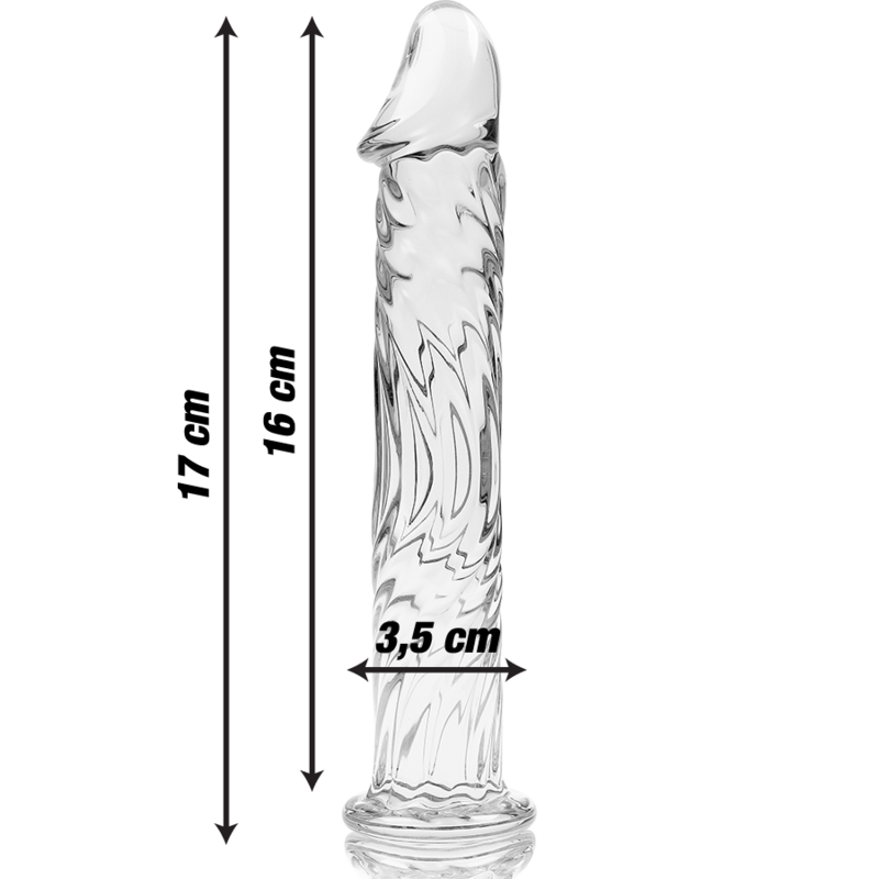 NEBULA SERIES BY IBIZA - MODELO 12 DILDO VIDRO BOROSILICADO TRANSPARENTE 17 CM -O- 3.5 CM - Image 3