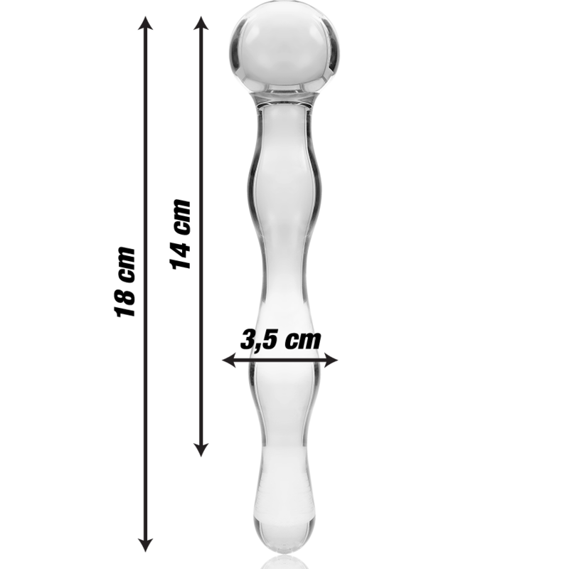 NEBULA SERIES BY IBIZA - MODELO 13 DILDO VIDRO BOROSILICADO TRANSPARENTE 18 CM -O- 3.5 CM - Image 3