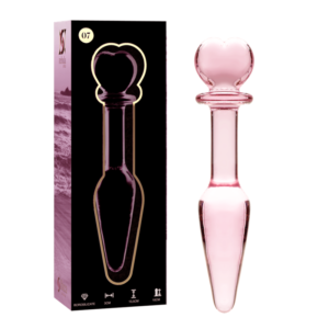 NEBULA SERIES BY IBIZA - MODELO 7 ANAL PLUG VIDRO BOROSILICADO ROSA 13.5 CM -O- 3 CM