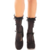 LEG AVENUE - MEIAS DE TORNOZELO COM BABADOS PRETOS - Image 3
