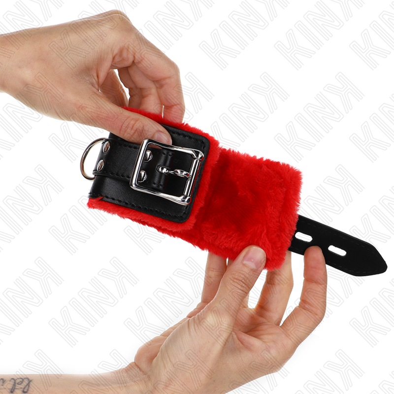 KINK - PULSO FORRO DE PELE COM FUROS QUADRADOS CINTO VERMELHO E PRETO AJUSTÁVEIS 17-29 CM X 6 CM - Image 2