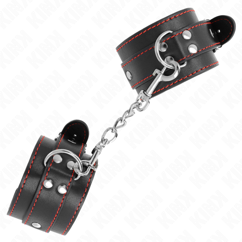 KINK - PUNHOS PRETOS COM FORRO VERMELHO AJUSTÁVEIS 20-28 CM X 5,5 CM - Image 2