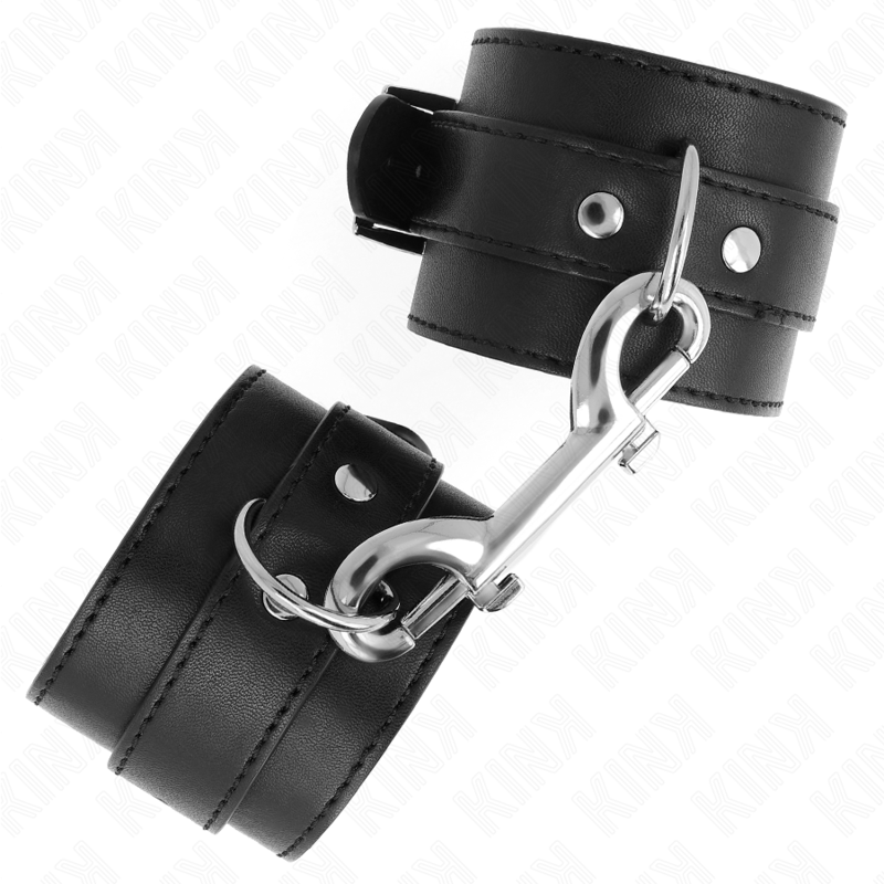 KINK - RETENÇÕES DE PULSO - LINHA DE REBITE ÚNICA E FIVELA GRANDE PRETA AJUSTÁVEL 17-28 CM X 5 CM - Image 2