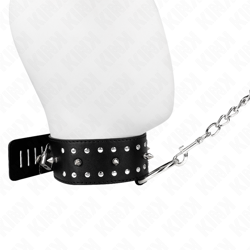 KINK - COLAR COM TRELA 65 CM COM PREGOS PRATA MODELO 1 AJUSTÁVEL 36-43 CM X 5 CM - Image 2