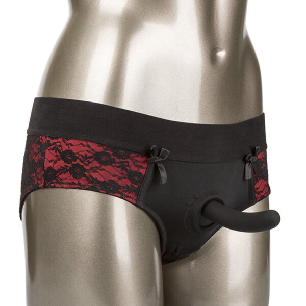 CALEXOTICS - CONJUNTO DE CALCINHAS SCANDAL SEM FUNDO COM DILDO TAMANHO L/XL