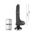 BASECOCK - VIBRADOR REALÍSTICO 2-1 PRETO 18,5 CM - Image 4