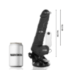 BASECOCK - VIBRADOR REALISTA CONTROLE REMOTO PRETO  COM TESTÍCULOS 19,5CM - Image 4