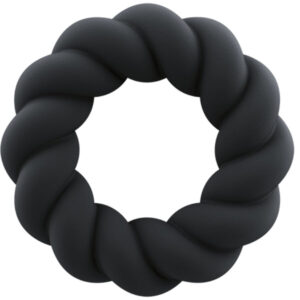 ROCKS-OFF - ANEL MASTURBADOR DE SILICONE PRETO TWIST