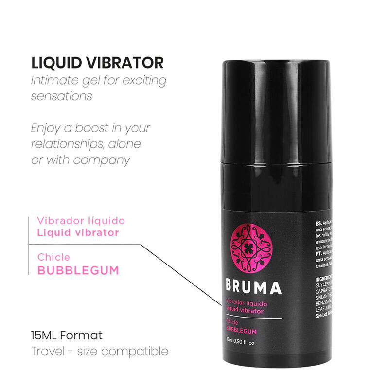 BRUMA - VIBRADOR LÍQUIDO ULTRA DESLIZANTE BUBBLEGUM 15 ML - Image 2