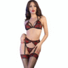 CHILIROSE - CR 4468 CONJUNTO QUATRO PEAS VERMELHO E PRETO S/M - Image 3