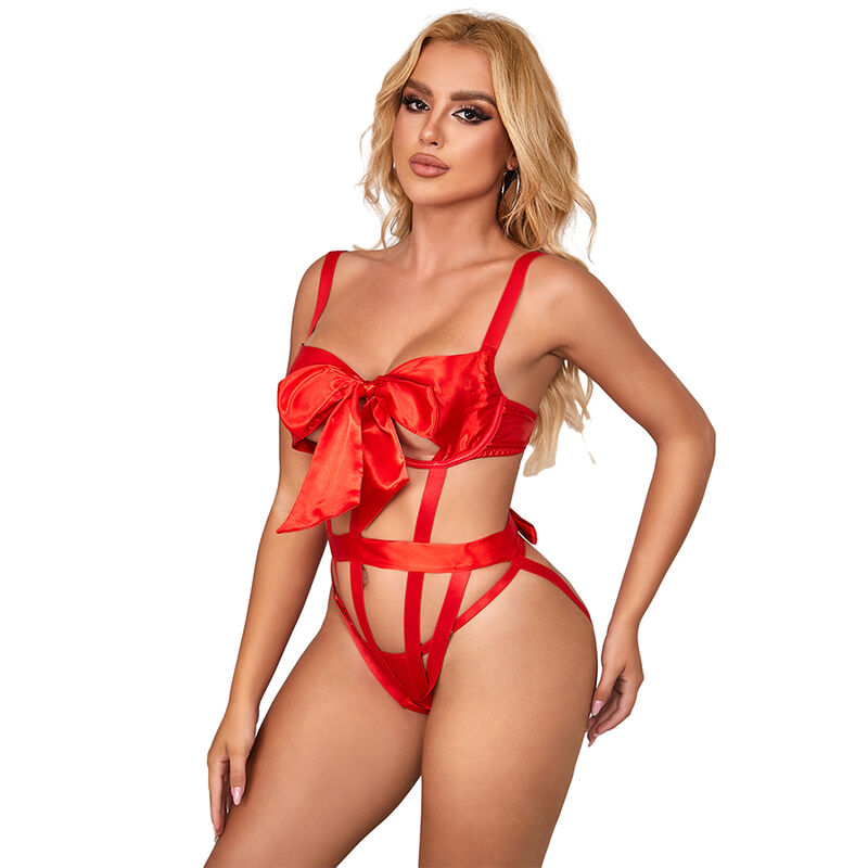 SUBBLIME - 954475 BODY SEXY OPENWORK COM LAÇO VERMELHO L/XL - Image 2
