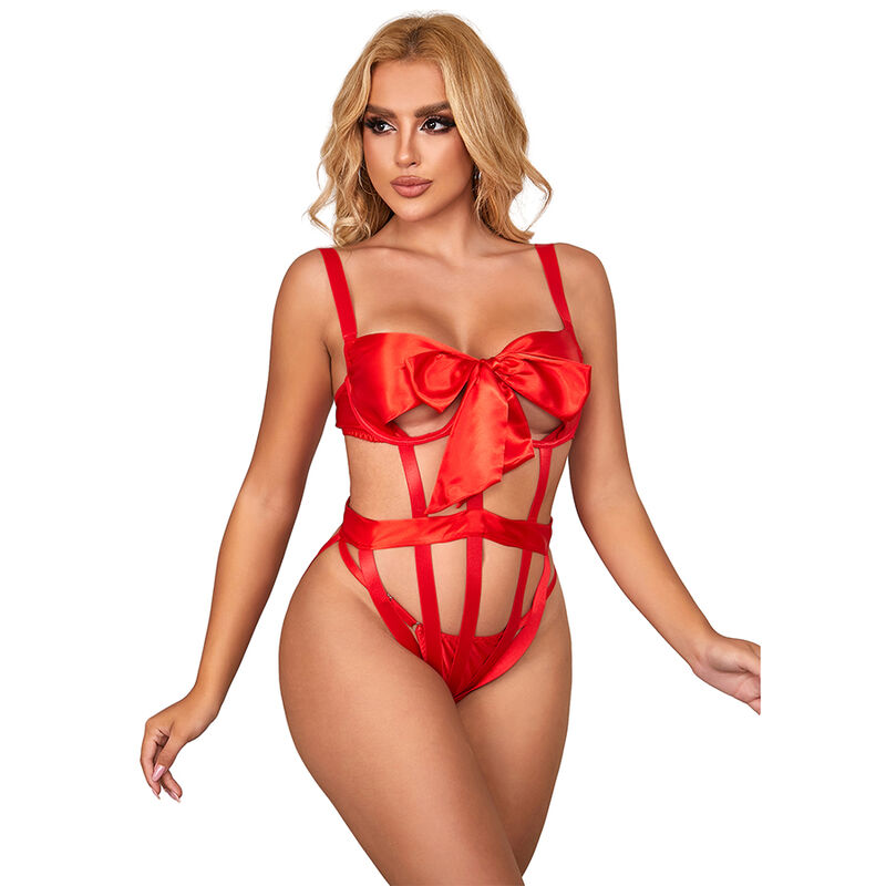 SUBBLIME - 954475 BODY SEXY OPENWORK COM LAÇO VERMELHO L/XL - Image 3