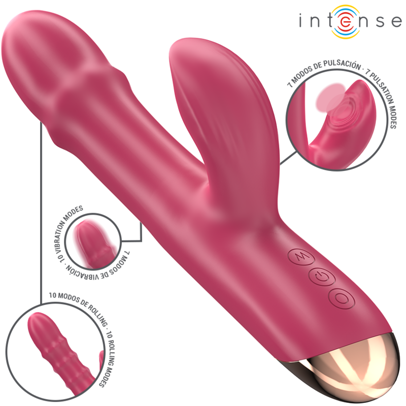 INTENSE - CHLOE VIBRADOR MULTIFUNCIONAL 3 EM 1 VERMELHO - Image 3