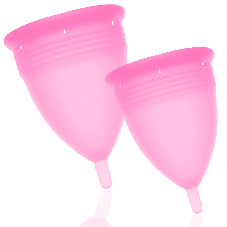 STERCUP - PACOTE DE COPO MENSTRUAL DE SILICONE FDA TAMANHO S + L ROSA - Image 2