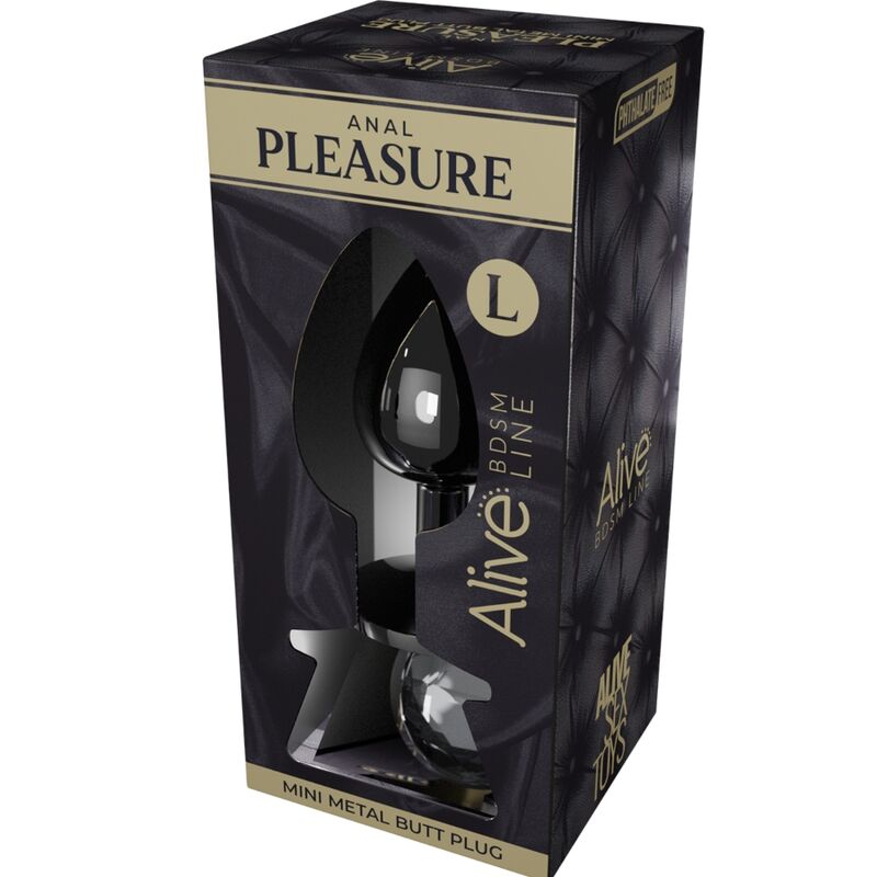 ALIVE - MINI PLUG PRAZER ANAL METAL PRETO TAMANHO L - Image 2