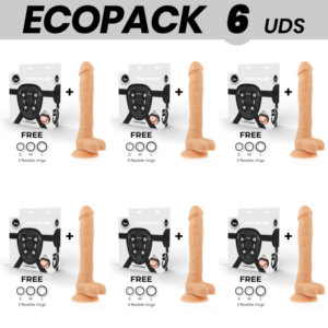 ECOPACK 6 UNIDADES - COCK MILLER ARNÊS + DENSIDADE DE SILICONE ARTICULVEL COCKSIL 24 CM