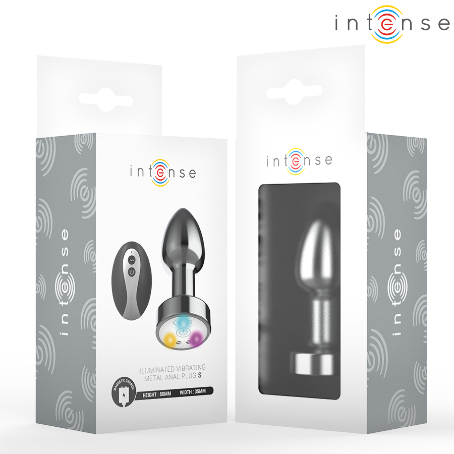 INTENSE - PLUG ANAL DE METAL VIBRANTE COM LUZES LED E CONTROLE REMOTO - TAMANHO S - Image 3