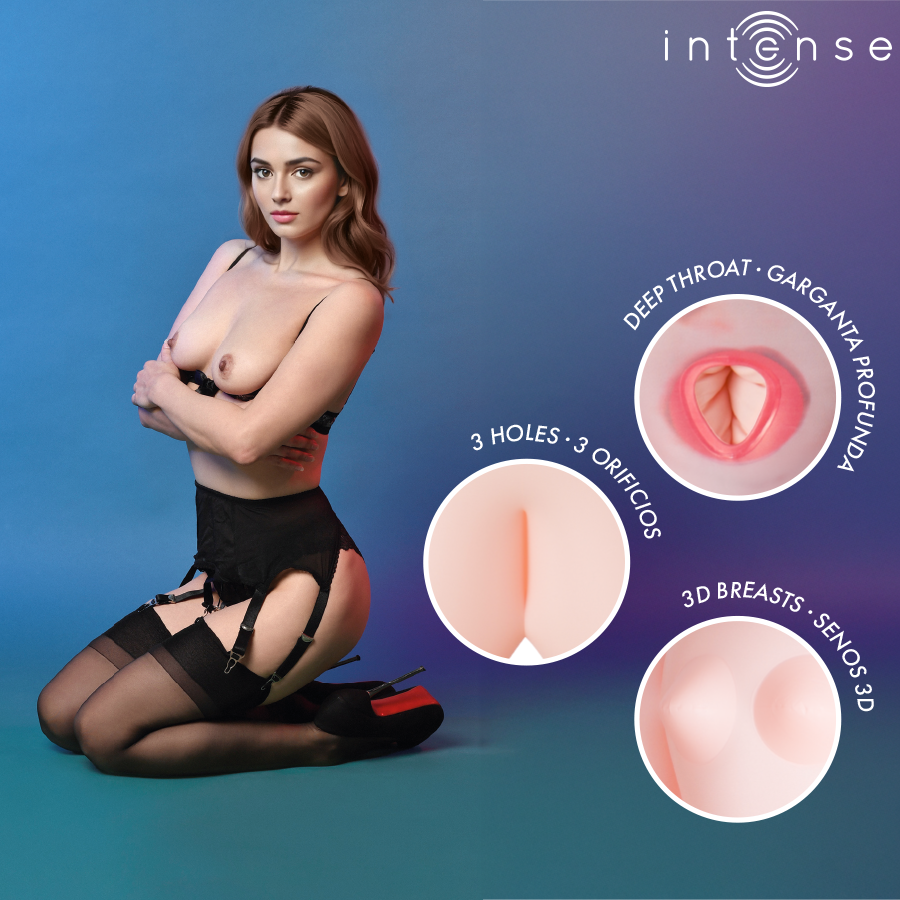 INTENSE DOLLS - BONECA INFLÁVEL MONIQUE COM TRÊS ORIFÍCIOS - Image 3