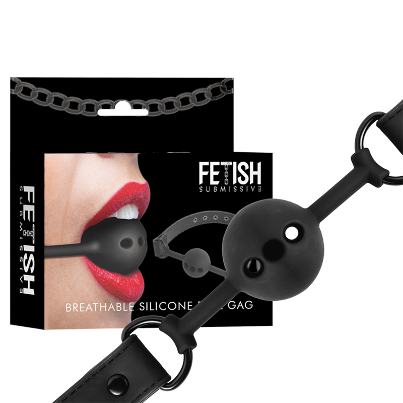 FETISH SUBMISSIVE BONDAGE - MORDAÇA DE BOLA DE SILICONE RESPIRÁVEL - Image 2