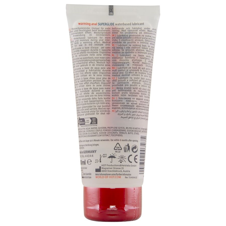 HOT - ANAL SUPERGLIDE LUBRIFICANTE AQUECEDOR LÍQUIDO À BASE DE ÁGUA 100 ML - Image 2