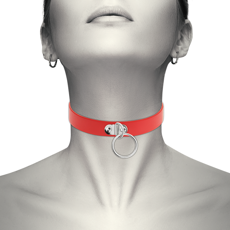 COQUETTE CHIC DESIRE - COLAR DE COURO VEGANO VERMELHO ACESSÓRIO FETISH MULHER - Image 2