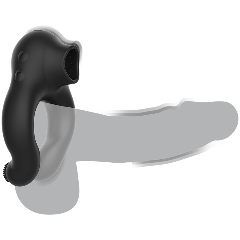 ARMONY - ANEL VIBRADOR DE SILICONE 3 MOTORES RECARREGÁVEIS PRETO - OURO - Image 3