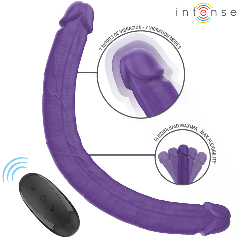 INTENSE - GUNTER DILDO VIBRADOR DUPLO 40 CM ROXO CONTROLE REMOTO - Image 2
