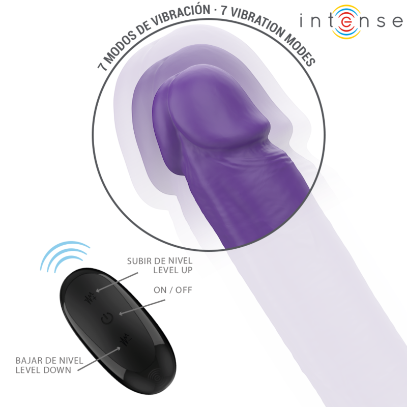 INTENSE - GUNTER DILDO VIBRADOR DUPLO 40 CM ROXO CONTROLE REMOTO - Image 3