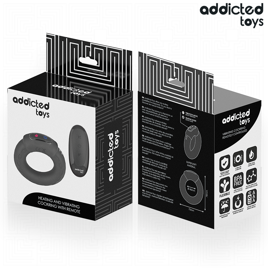 ADDICTED TOYS - ANEL PÊNICO VIBRANTE COM EFEITO DE AQUECIMENTO E CONTROLE REMOTO - Image 3