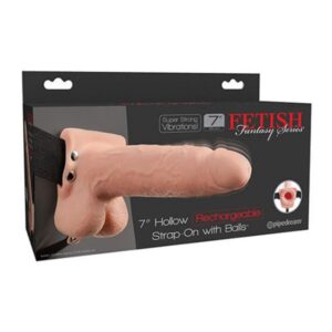 FETISH FANTASY SERIES - STRAP-ON VIBRATÓRIO REALISTA COM BOLAS 17,8 CM