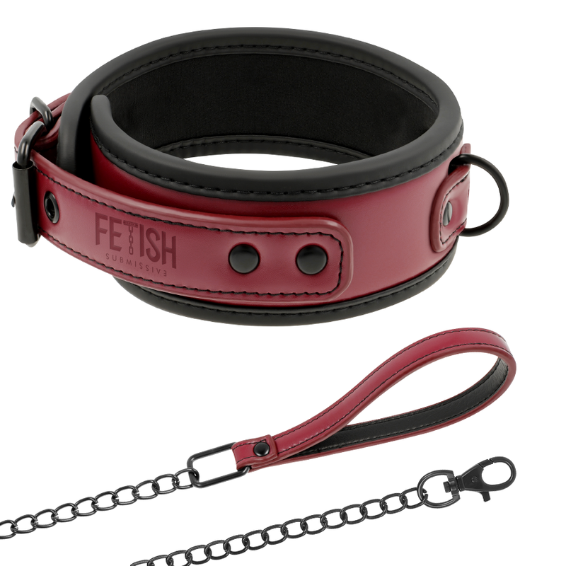 FETISH SUBMISSIVE DARK ROOM - COLAR DE CORRENTE COM FORRO DE NEOPRENE