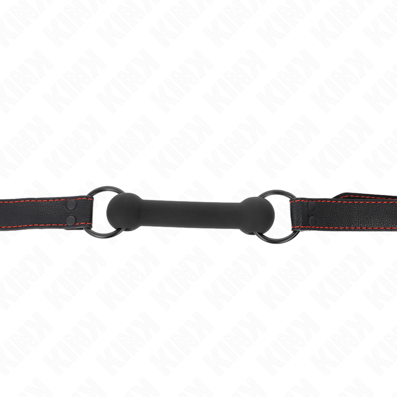 KINK - MORDAÇA DE OSSO COM ALÇA DE COURO PRETA AJUSTÁVEL 41-57 CM - Image 3