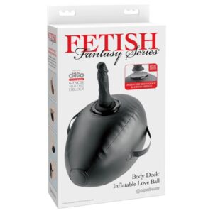 FETISH FANTASY SERIES - BODY DOCK BOLA DE AMOR INFLÁVEL COM DILDO PRETA 41,9 CM