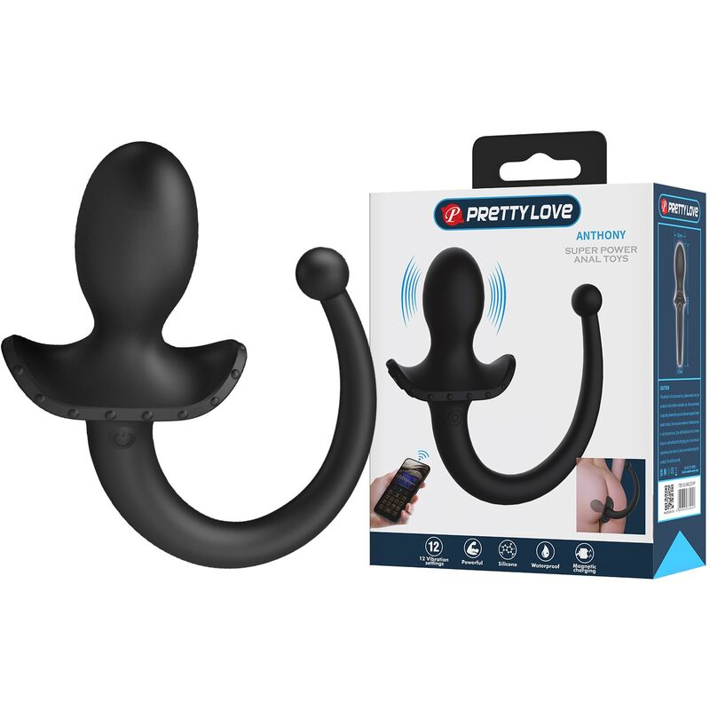 PRETTY LOVE - VIBRADOR ANAL E PERÍNEO COM CONTROLE POR APLICATIVO ANTHONY, PRETO - Image 2
