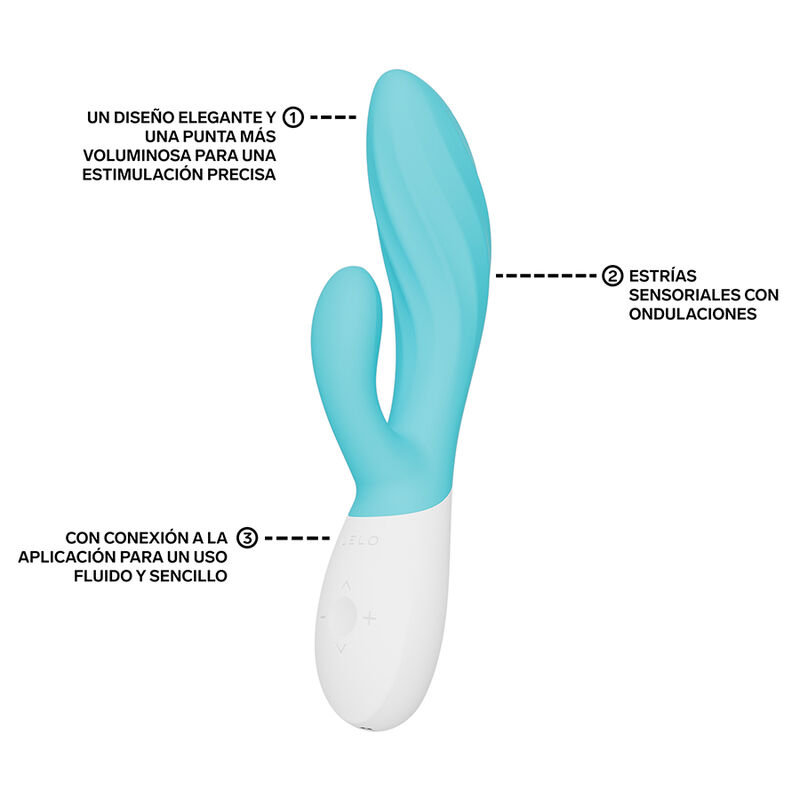 LELO - INA TWIST VIBRADOR DUPLO COELHO PARA PONTO G E CLITÓRIS AZUL - Image 3