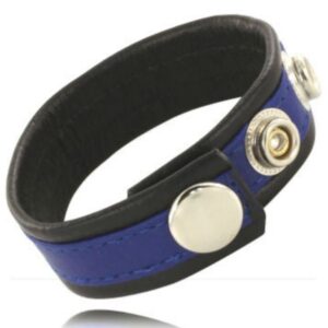 LEATHER BODY - CINTA DE COURO AJUSTVEL PARA PÊNIS AZUL-PRETO