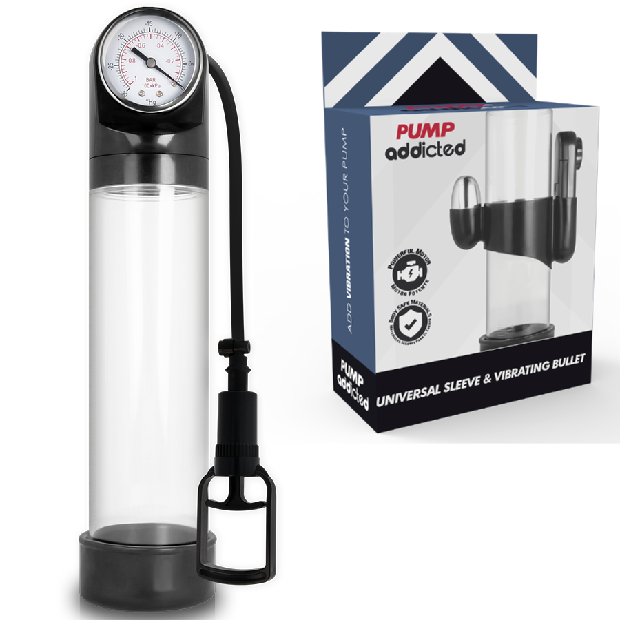 PUMP ADDICTED - BOMBA DE EREÇÃO TRANSPARENTE RX9 COM VIBRADOR
