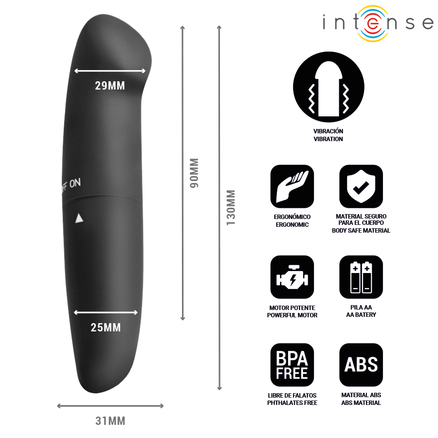 INTENSE - VIBRADOR PHIL G-SPOT PRETO 13 CM - Image 3